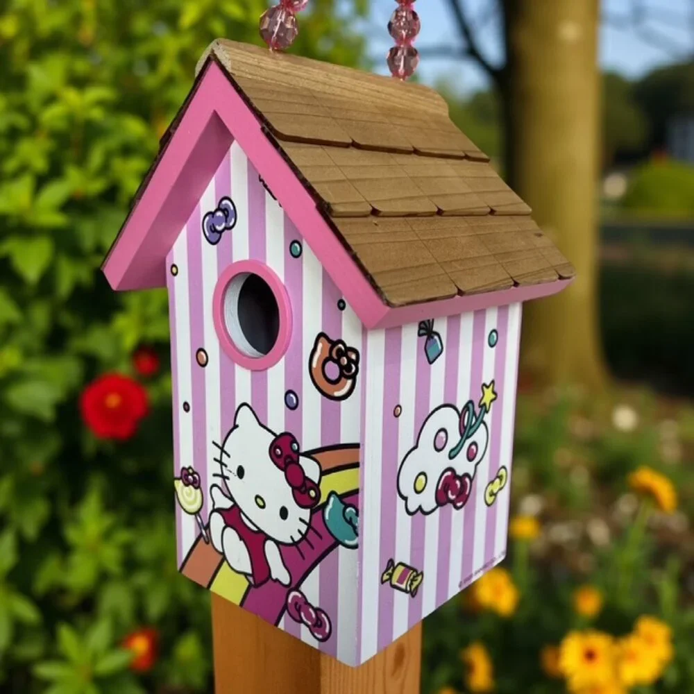 Hello Kitty Wooden Birdhouse - Viral Tiktok - 9-1/4